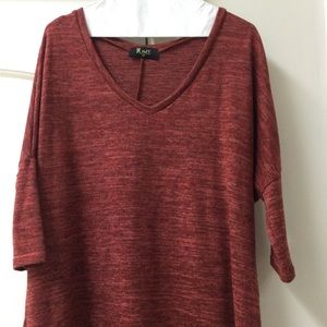 Ladies 3/4 sleeve, v-neck sweater by Meritt. Size S.